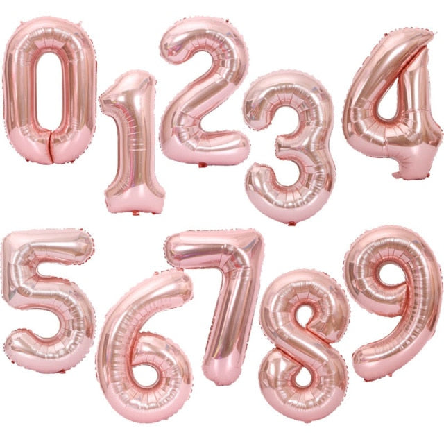 40 Inch Big Foil Birthday Balloons Air Helium Number Balloon Figures Happy Birthday Party Decorations Kid Baloons Birthday Balon