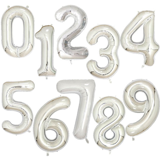 40 Inch Big Foil Birthday Balloons Air Helium Number Balloon Figures Happy Birthday Party Decorations Kid Baloons Birthday Balon