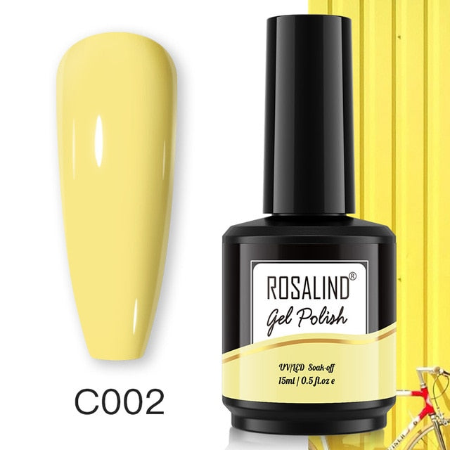 ROSALIND Gel Nail Polish 40 Colors Semi Permanent Manicure Nail Art Gel Varnishes Hybrid Base Top Coat For Gel Polish