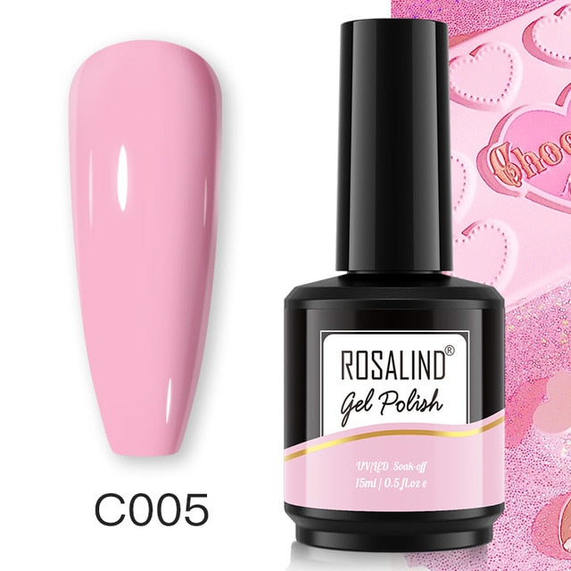 ROSALIND Gel Nail Polish 40 Colors Semi Permanent Manicure Nail Art Gel Varnishes Hybrid Base Top Coat For Gel Polish