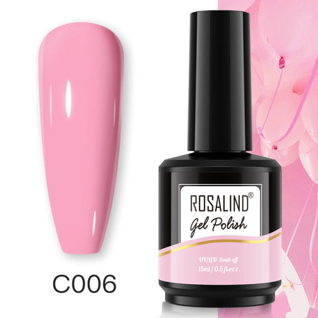 ROSALIND Gel Nail Polish 40 Colors Semi Permanent Manicure Nail Art Gel Varnishes Hybrid Base Top Coat For Gel Polish