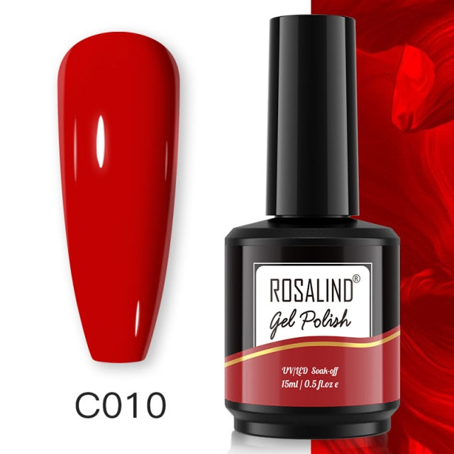 ROSALIND Gel Nail Polish 40 Colors Semi Permanent Manicure Nail Art Gel Varnishes Hybrid Base Top Coat For Gel Polish