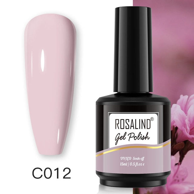 ROSALIND Gel Nail Polish 40 Colors Semi Permanent Manicure Nail Art Gel Varnishes Hybrid Base Top Coat For Gel Polish