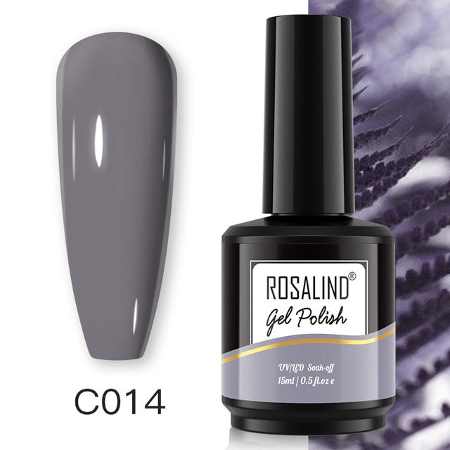 ROSALIND Gel Nail Polish 40 Colors Semi Permanent Manicure Nail Art Gel Varnishes Hybrid Base Top Coat For Gel Polish
