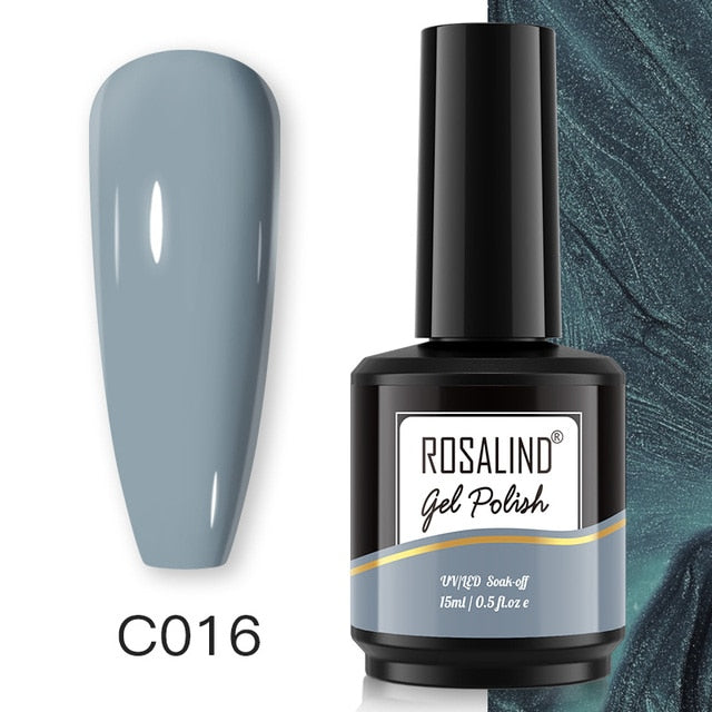 ROSALIND Gel Nail Polish 40 Colors Semi Permanent Manicure Nail Art Gel Varnishes Hybrid Base Top Coat For Gel Polish