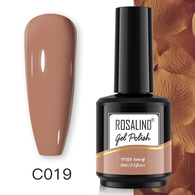 ROSALIND Gel Nail Polish 40 Colors Semi Permanent Manicure Nail Art Gel Varnishes Hybrid Base Top Coat For Gel Polish
