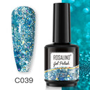 ROSALIND Gel Nail Polish 40 Colors Semi Permanent Manicure Nail Art Gel Varnishes Hybrid Base Top Coat For Gel Polish
