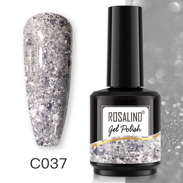 ROSALIND Gel Nail Polish 40 Colors Semi Permanent Manicure Nail Art Gel Varnishes Hybrid Base Top Coat For Gel Polish