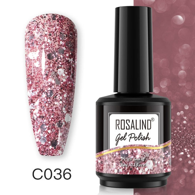 ROSALIND Gel Nail Polish 40 Colors Semi Permanent Manicure Nail Art Gel Varnishes Hybrid Base Top Coat For Gel Polish