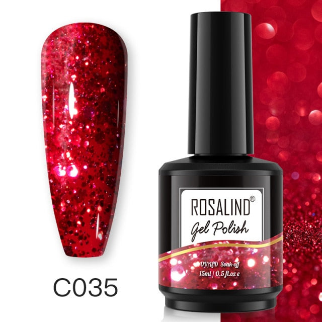 ROSALIND Gel Nail Polish 40 Colors Semi Permanent Manicure Nail Art Gel Varnishes Hybrid Base Top Coat For Gel Polish