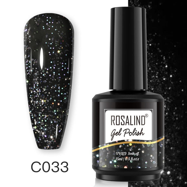 ROSALIND Gel Nail Polish 40 Colors Semi Permanent Manicure Nail Art Gel Varnishes Hybrid Base Top Coat For Gel Polish