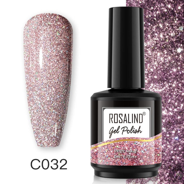 ROSALIND Gel Nail Polish 40 Colors Semi Permanent Manicure Nail Art Gel Varnishes Hybrid Base Top Coat For Gel Polish