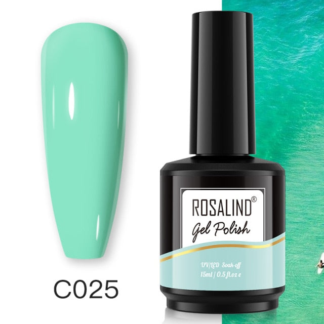 ROSALIND Gel Nail Polish 40 Colors Semi Permanent Manicure Nail Art Gel Varnishes Hybrid Base Top Coat For Gel Polish