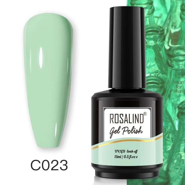 ROSALIND Gel Nail Polish 40 Colors Semi Permanent Manicure Nail Art Gel Varnishes Hybrid Base Top Coat For Gel Polish