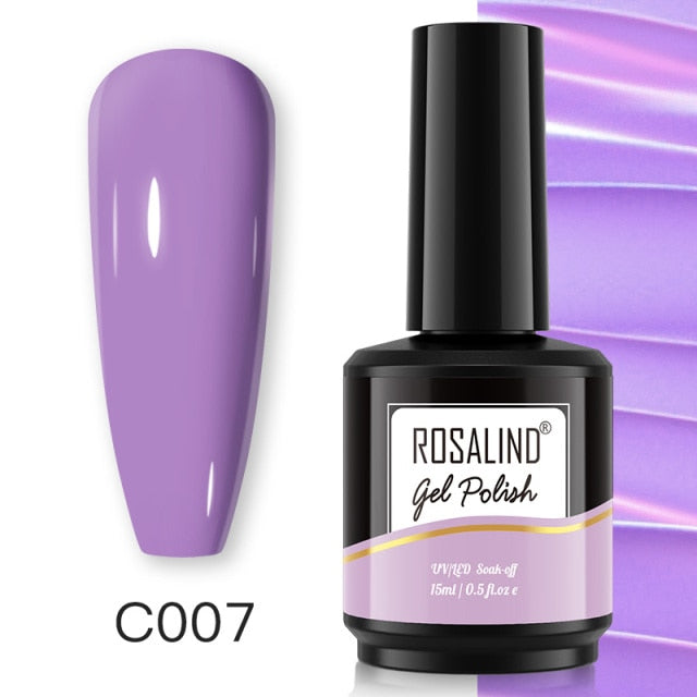 ROSALIND Gel Nail Polish 40 Colors Semi Permanent Manicure Nail Art Gel Varnishes Hybrid Base Top Coat For Gel Polish