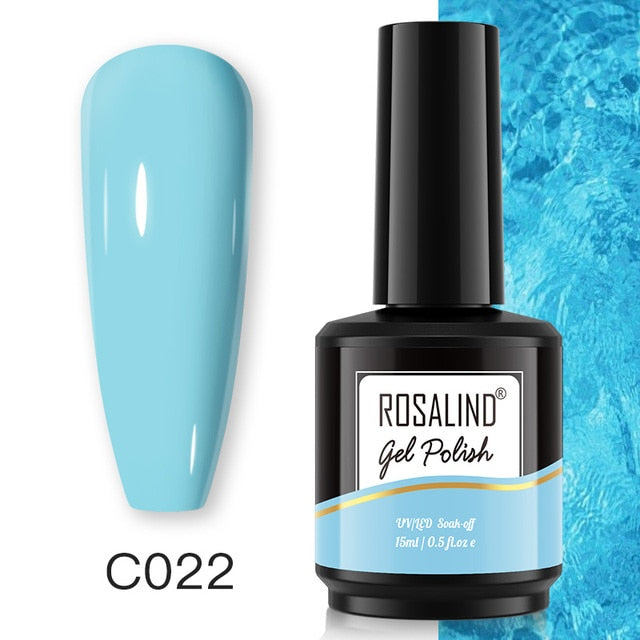 ROSALIND Gel Nail Polish 40 Colors Semi Permanent Manicure Nail Art Gel Varnishes Hybrid Base Top Coat For Gel Polish