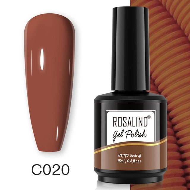 ROSALIND Gel Nail Polish 40 Colors Semi Permanent Manicure Nail Art Gel Varnishes Hybrid Base Top Coat For Gel Polish