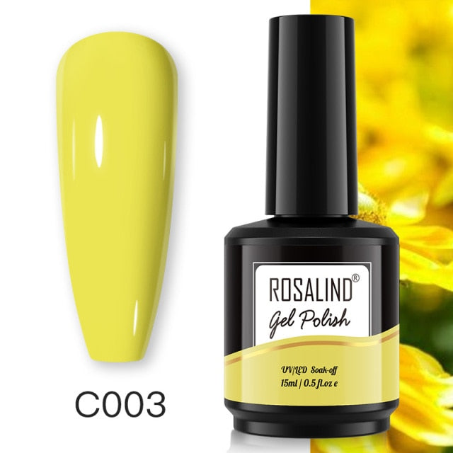 ROSALIND Gel Nail Polish 40 Colors Semi Permanent Manicure Nail Art Gel Varnishes Hybrid Base Top Coat For Gel Polish