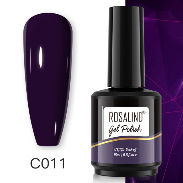 ROSALIND Gel Nail Polish 40 Colors Semi Permanent Manicure Nail Art Gel Varnishes Hybrid Base Top Coat For Gel Polish