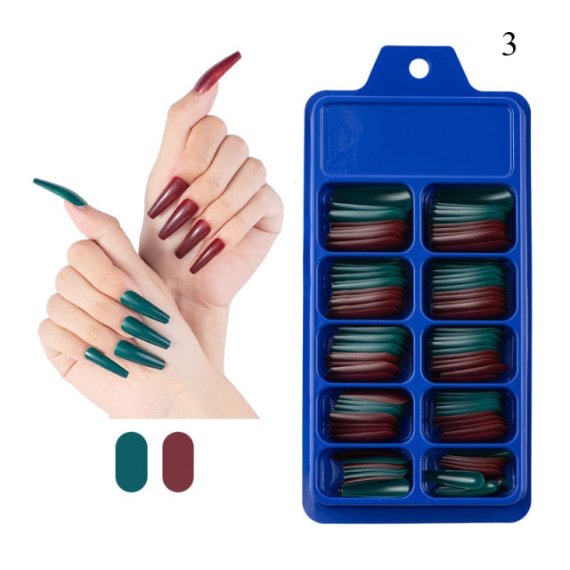 100Pcs Fake Nail Nails Extension Transparent Acrylic Nail Seamless Full/Half Cover Beauty Nail Decor French Nail Manicure Tools