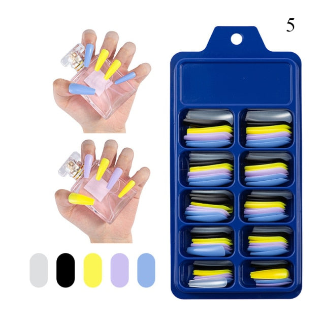 100Pcs Fake Nail Nails Extension Transparent Acrylic Nail Seamless Full/Half Cover Beauty Nail Decor French Nail Manicure Tools
