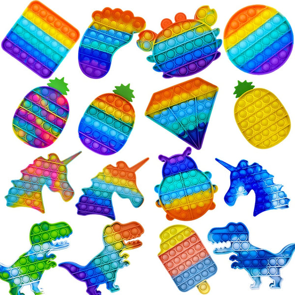 Squeeze Toy Fidget Toys Rainbow Push It Bubble Antistress Toys Sensory Toy To Relieve Autism Free Shipping