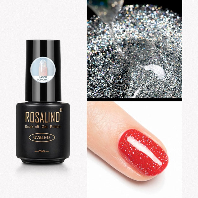 ROSALIND Top And Base Coat Gel Polish Long Lasting Reinforce 7ml Hybrid Varnishes Manicure Nail Gel Lacquer Nail Art Primer