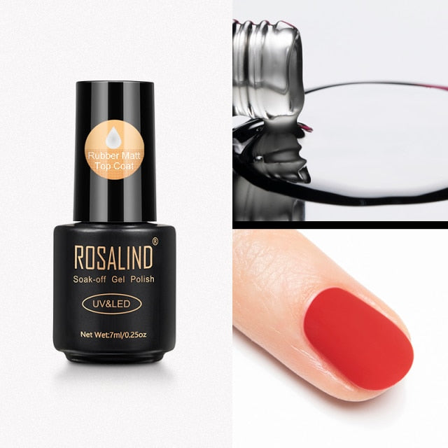 ROSALIND Top And Base Coat Gel Polish Long Lasting Reinforce 7ml Hybrid Varnishes Manicure Nail Gel Lacquer Nail Art Primer