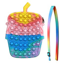 Cute Bag Fidget Toys Reliver Stress Toy Rainbow Push Bubble Simple Dimmer Antistress Toy Children Sensory Game Toy Backpack