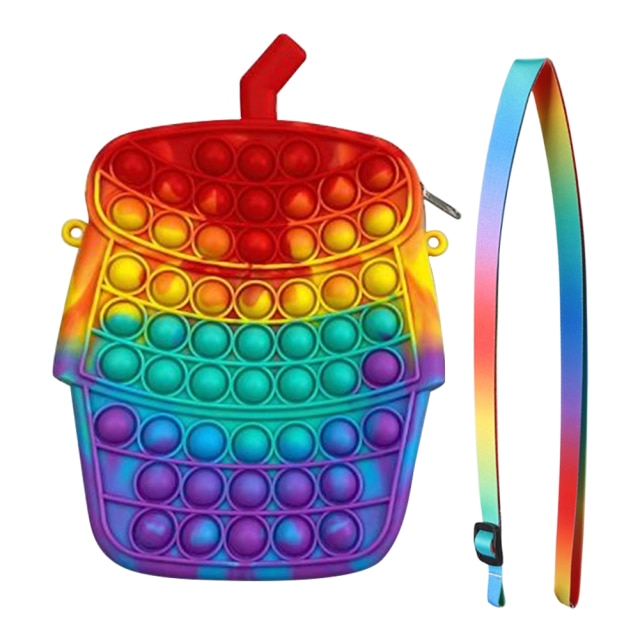 Cute Bag Fidget Toys Reliver Stress Toy Rainbow Push Bubble Simple Dimmer Antistress Toy Children Sensory Game Toy Backpack