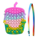 Cute Bag Fidget Toys Reliver Stress Toy Rainbow Push Bubble Simple Dimmer Antistress Toy Children Sensory Game Toy Backpack