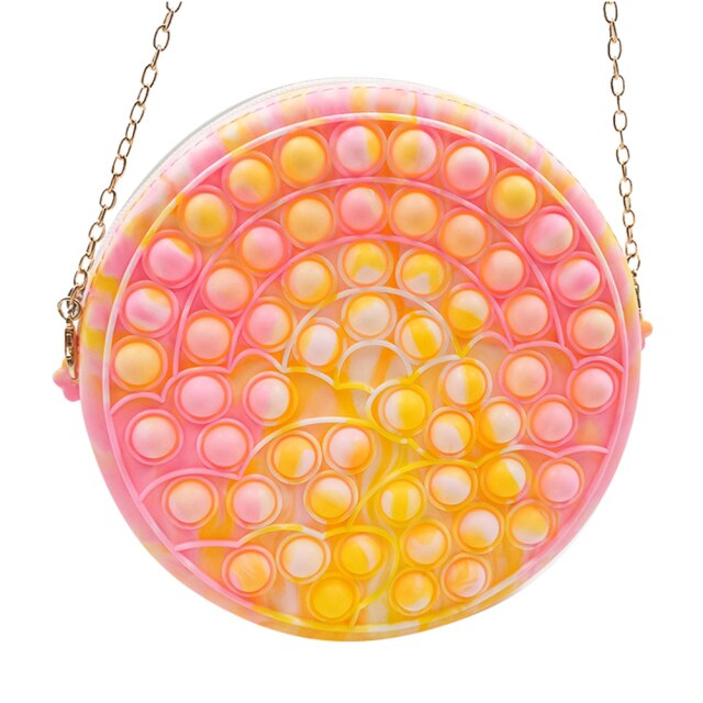 Cute Bag Fidget Toys Reliver Stress Toy Rainbow Push Bubble Simple Dimmer Antistress Toy Children Sensory Game Toy Backpack