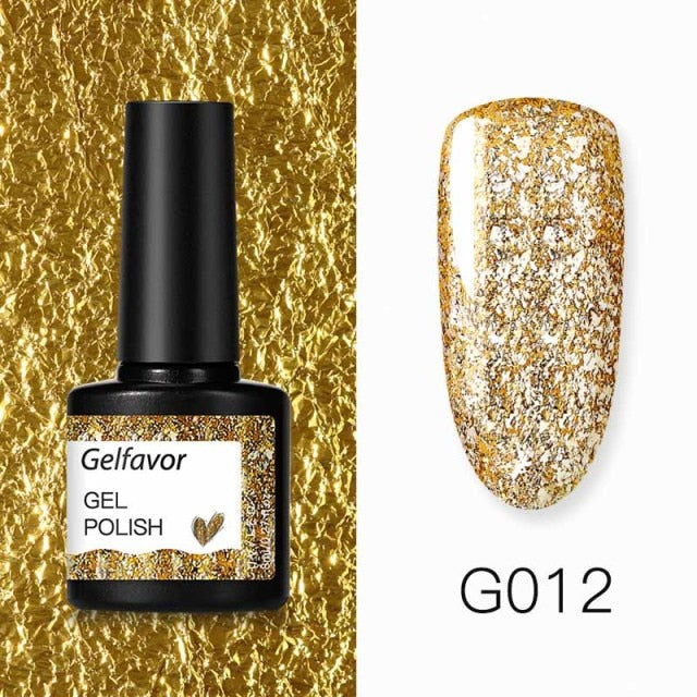 GELFAVOR Gel Nail Polish Glitter 8ML Semi-permanent Varnish Hybrid UV Nail Gel Polish For Manicure Nail Art Design Gel Varnishes
