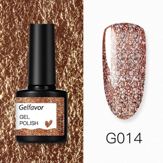GELFAVOR Gel Nail Polish Glitter 8ML Semi-permanent Varnish Hybrid UV Nail Gel Polish For Manicure Nail Art Design Gel Varnishes