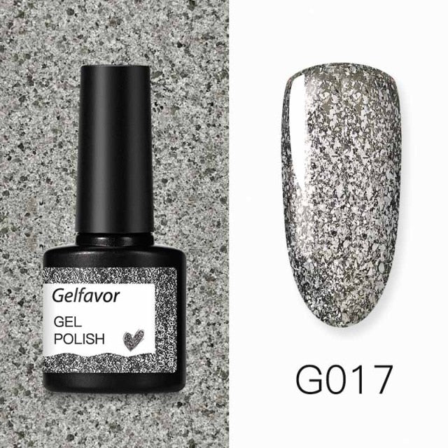 GELFAVOR Gel Nail Polish Glitter 8ML Semi-permanent Varnish Hybrid UV Nail Gel Polish For Manicure Nail Art Design Gel Varnishes