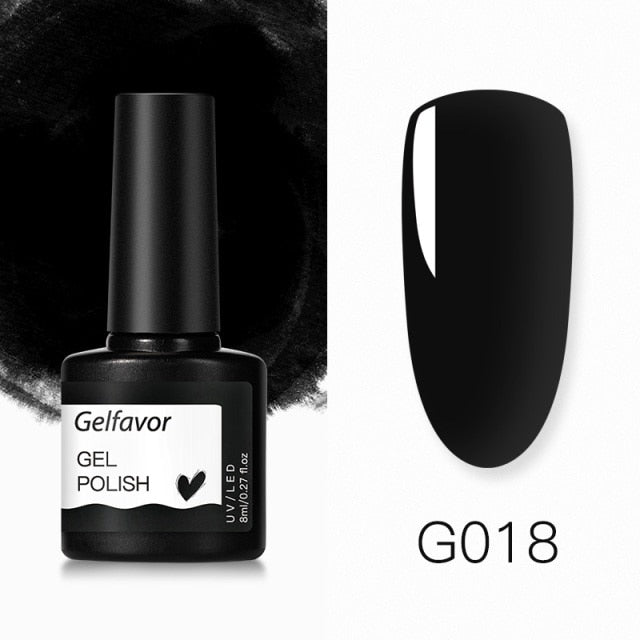 GELFAVOR Gel Nail Polish Glitter 8ML Semi-permanent Varnish Hybrid UV Nail Gel Polish For Manicure Nail Art Design Gel Varnishes