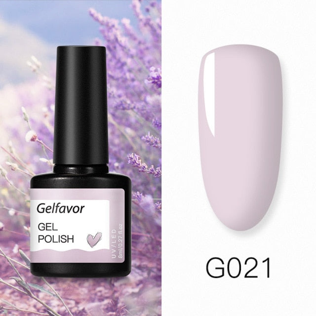 GELFAVOR Gel Nail Polish Glitter 8ML Semi-permanent Varnish Hybrid UV Nail Gel Polish For Manicure Nail Art Design Gel Varnishes