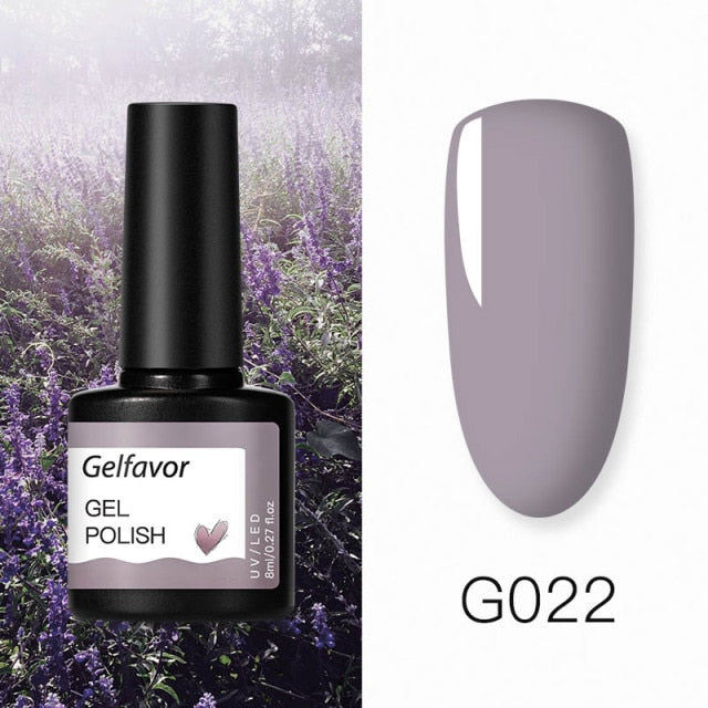 GELFAVOR Gel Nail Polish Glitter 8ML Semi-permanent Varnish Hybrid UV Nail Gel Polish For Manicure Nail Art Design Gel Varnishes