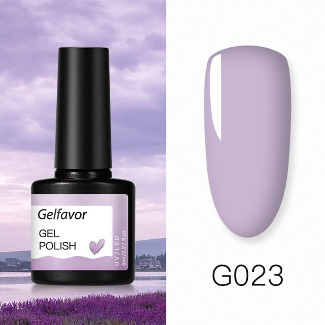 GELFAVOR Gel Nail Polish Glitter 8ML Semi-permanent Varnish Hybrid UV Nail Gel Polish For Manicure Nail Art Design Gel Varnishes