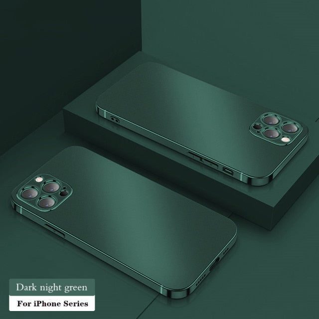 2021 Square Plating Transparent Soft Thin TPU Case For iPhone 12 11 Pro Max Mini XS MAX X XR 7 8 Plus SE2 Clear TPU Cover Coque