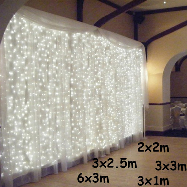 3x1/3x3/2x2m LED Icicle String Lights Christmas Fairy Lights Garland Outdoor Home For Wedding/Party/Curtain/Garden Decoration