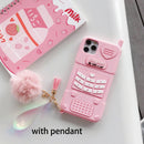 Cute Pink love heart kid girl gift Phone Case For iphone 13 12 11 pro max mini XR XSmax 6 7 8 Plus SE X Soft Silicone Back Cover
