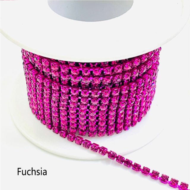 1Yard/Pack Glitter Crystal Rhinestones For Clothing Loose Flatback Sew On Rhinestone Chain AB Glass Rhinestones With Claw Z200