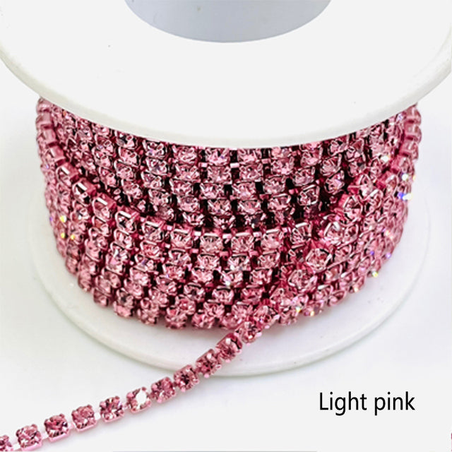 1Yard/Pack Glitter Crystal Rhinestones For Clothing Loose Flatback Sew On Rhinestone Chain AB Glass Rhinestones With Claw Z200
