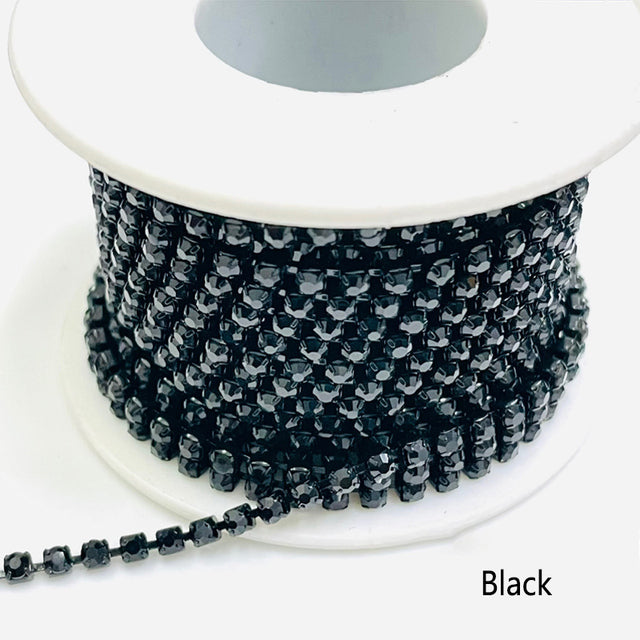 1Yard/Pack Glitter Crystal Rhinestones For Clothing Loose Flatback Sew On Rhinestone Chain AB Glass Rhinestones With Claw Z200