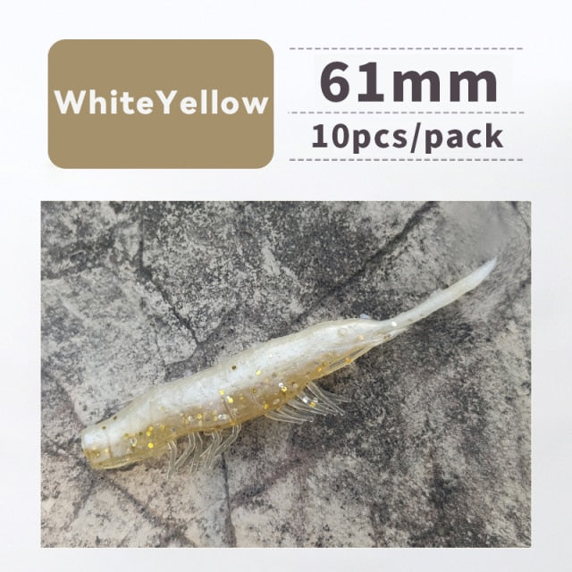 ANKIKEDI Soft Silicone Bait, Biting Shrimp Carp Bass, Pike Fishing Lure Gamba Gambas Gambita Lure,Sea Worm Swimbait Rockfishing