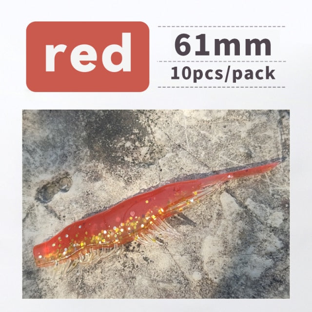 ANKIKEDI Soft Silicone Bait, Biting Shrimp Carp Bass, Pike Fishing Lure Gamba Gambas Gambita Lure,Sea Worm Swimbait Rockfishing