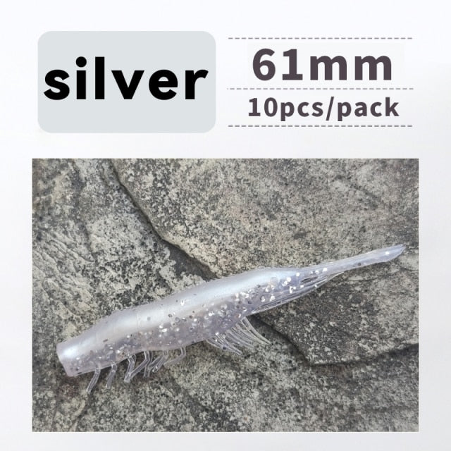 ANKIKEDI Soft Silicone Bait, Biting Shrimp Carp Bass, Pike Fishing Lure Gamba Gambas Gambita Lure,Sea Worm Swimbait Rockfishing