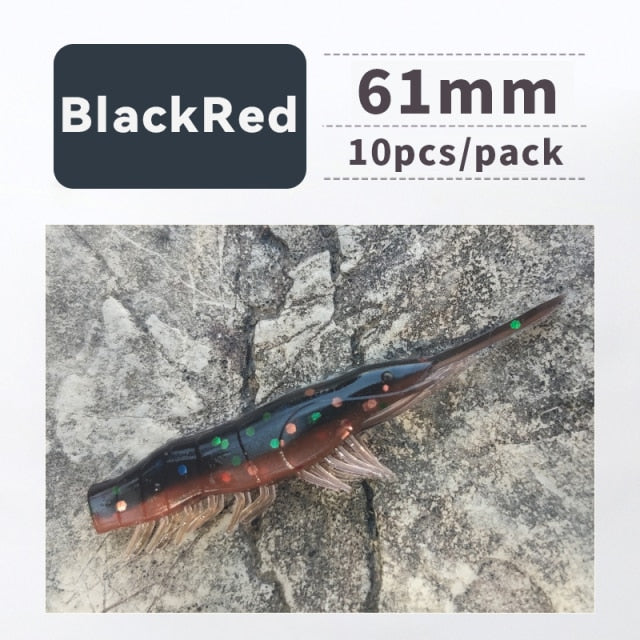 ANKIKEDI Soft Silicone Bait, Biting Shrimp Carp Bass, Pike Fishing Lure Gamba Gambas Gambita Lure,Sea Worm Swimbait Rockfishing