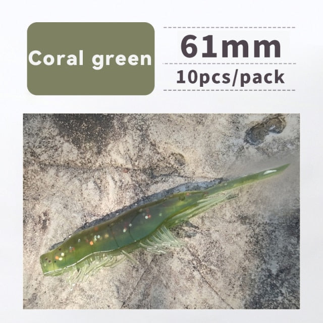 ANKIKEDI Soft Silicone Bait, Biting Shrimp Carp Bass, Pike Fishing Lure Gamba Gambas Gambita Lure,Sea Worm Swimbait Rockfishing